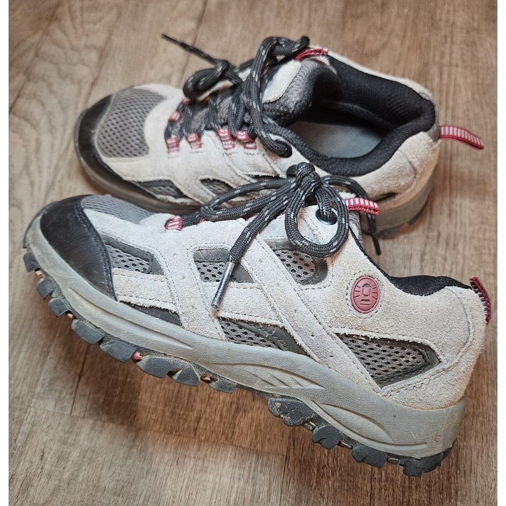 Coleman Teton‎ Low Hiker Outdoor Shoes Child Boys Size 9 Gray Leather/Red